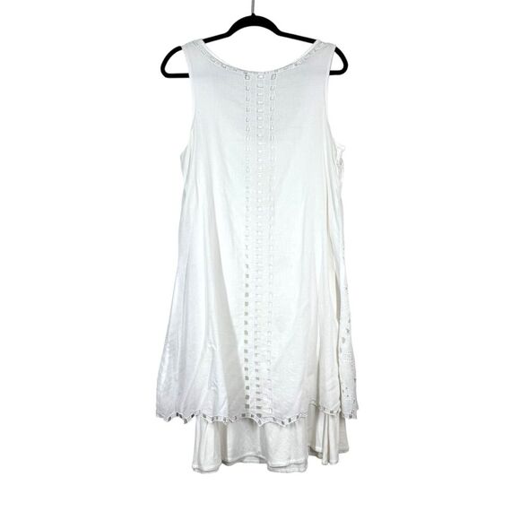 Sundance White Eyelet Lace Dress Sleeveless - Picture 4 of 6